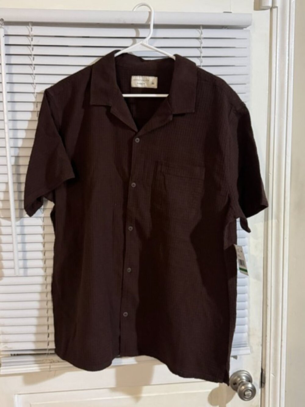Aeropostale Brown Waffle‑Weave Shirt – Men’s Large - Picture 2 of 6